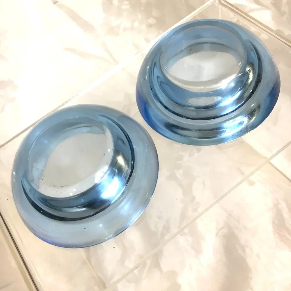 IKEA Blue Glass Votives Set of two
